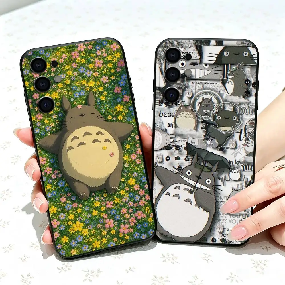 Фото Мой подарок «Мой сосед Тоторо» — чехол для телефона Samsung S25, S24, S21, S22, S23, S30, Ultra, S20, Plus, Fe, мягкий силиконовый чехол черного цвета. №1