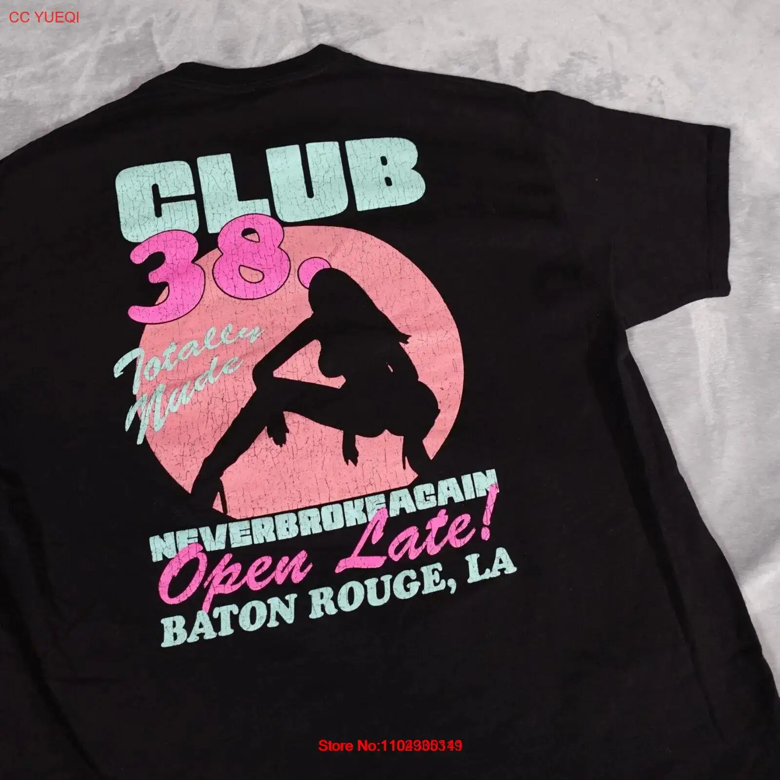 Never Broke Again Strip Club Футболка мужская XL Slim Fit Baton Rouge черная