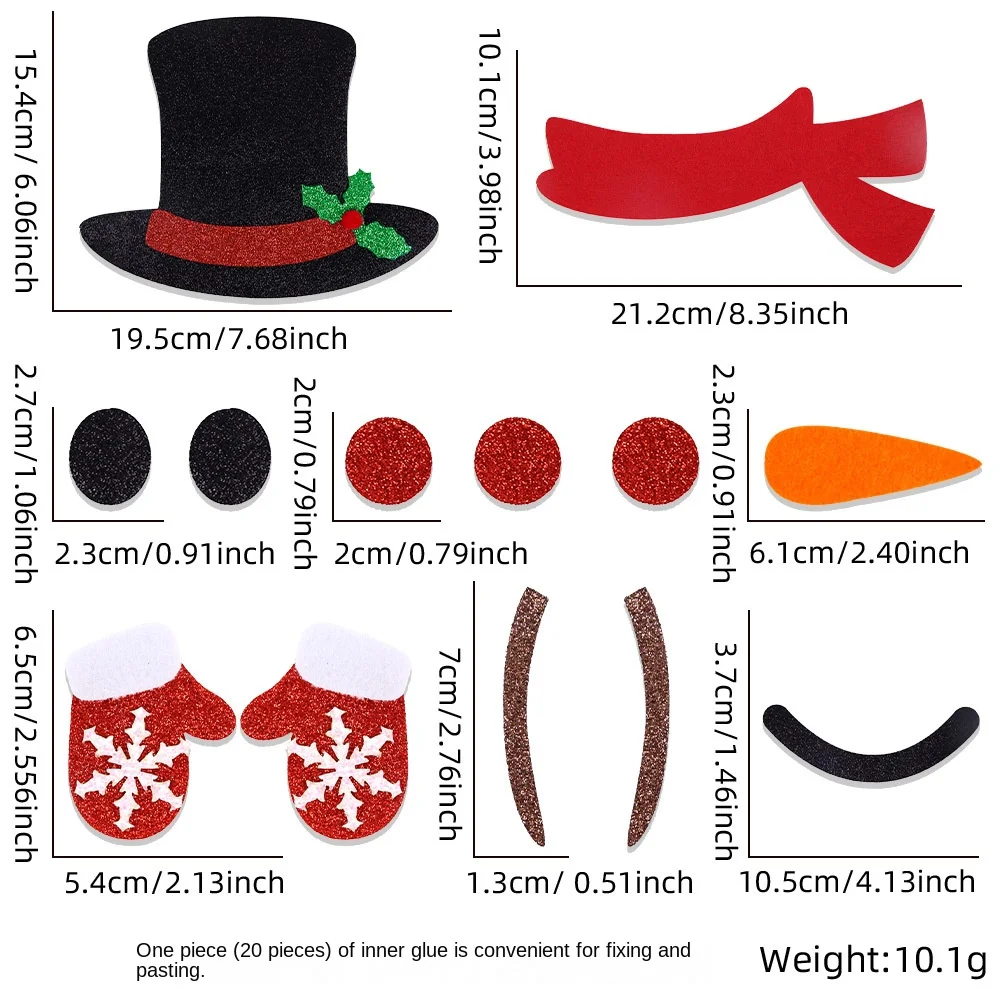 

Рождественские наклейки на дверь и окно фетр