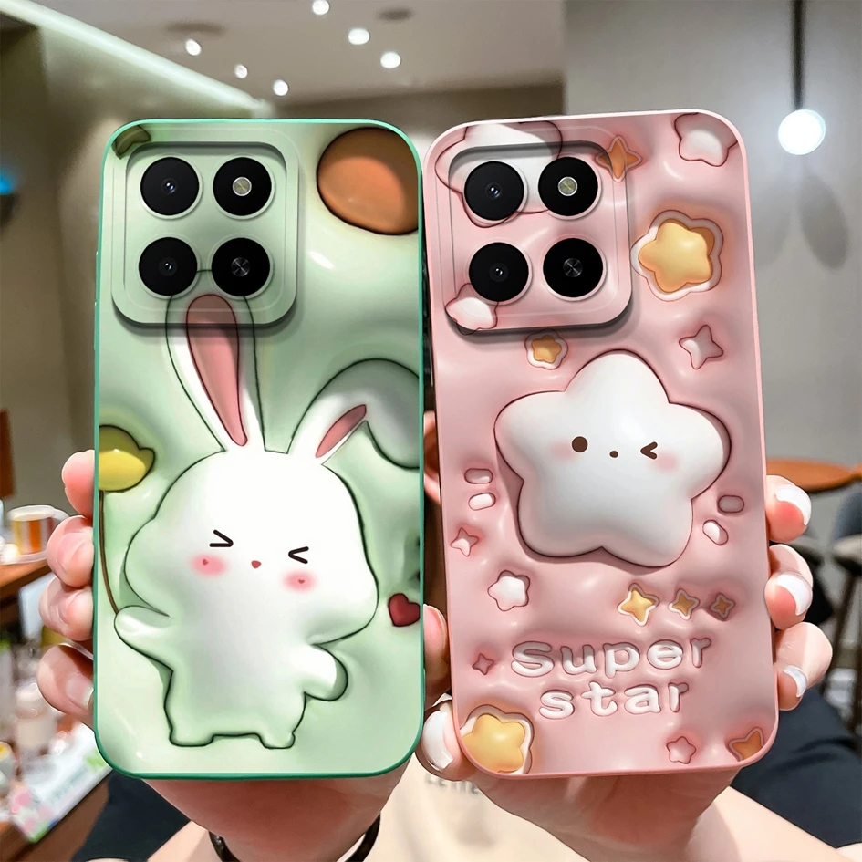 Aesthetic Cat Cases For Honor X5b Plus 4G Durable Anti Drop Liquid Silicone Houisng X5 B X5b+ Bumper Fundas