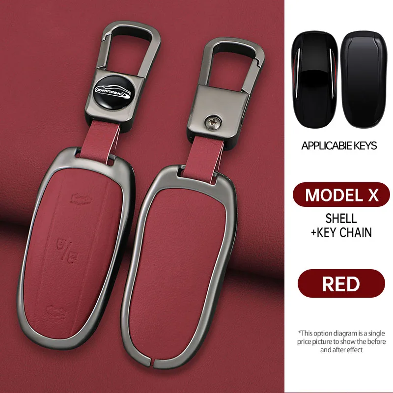 

Кожаный автомобильный брелок из цинкового сплава, умный дистанционный брелок, чехол для Tesla Model 3, модель S, модель Y, модель X, брелок, аксессуары