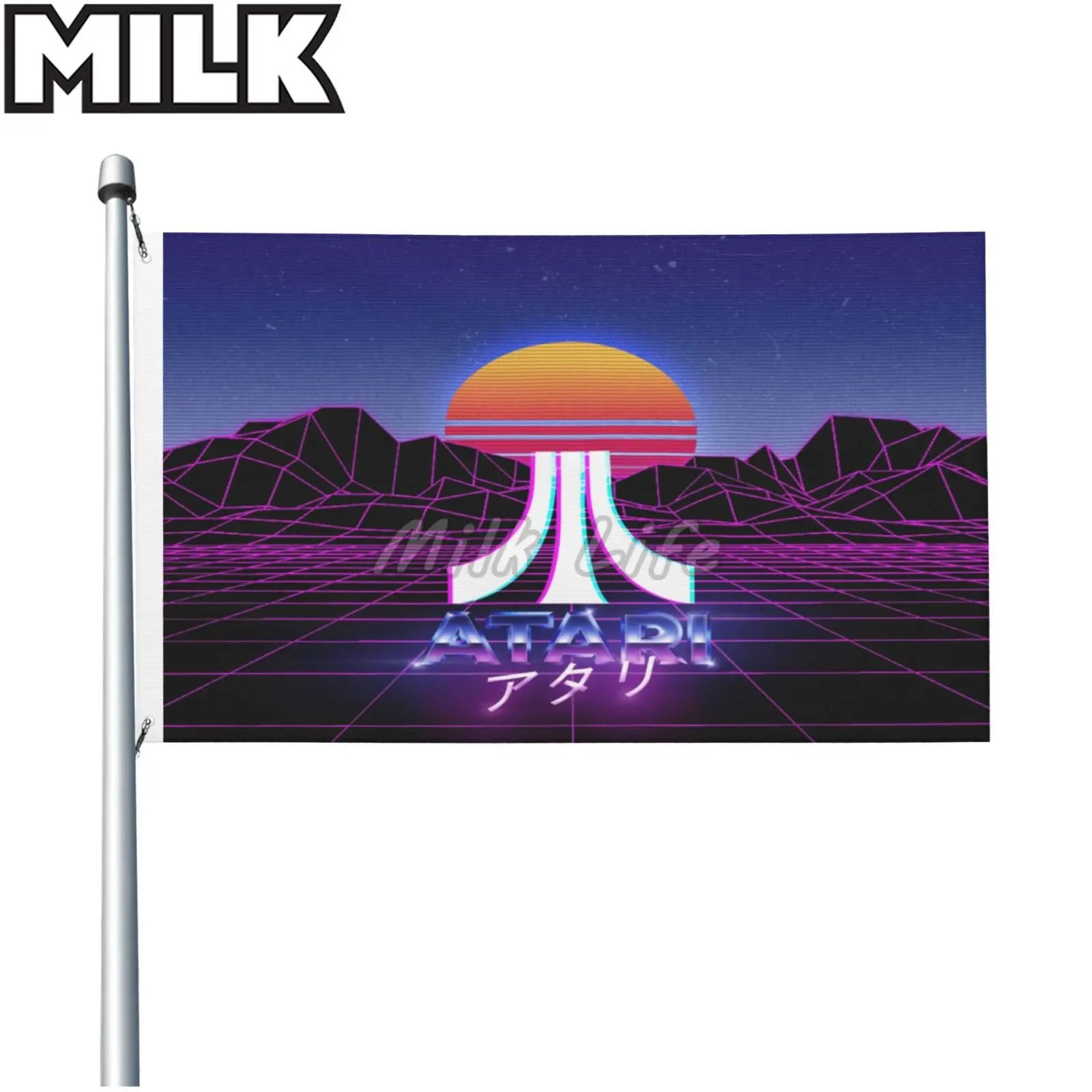 

Double-sided Classic Game ATARI Flag Logo for Outdoor and Indoor Home Room Garage Decor