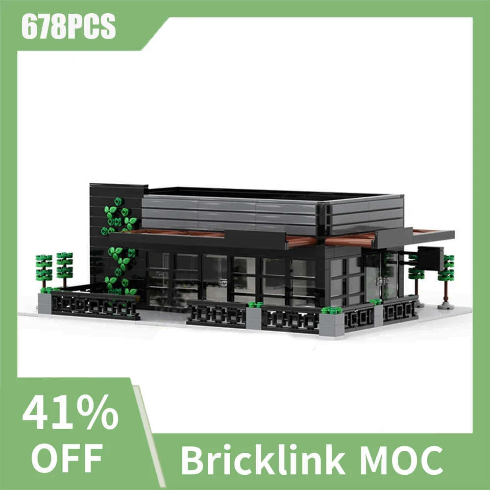 

NEW 678PCS City Hot Selling Street View Moc Modular Burger Shack Restaurant DIY creative ideas Children Toy birthday Gift Blocks
