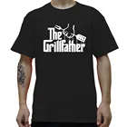 Забавная Мужская футболка с круглым вырезом The Grillfather, подарок для отца, День отца, барбекю, модная новая хлопковая футболка