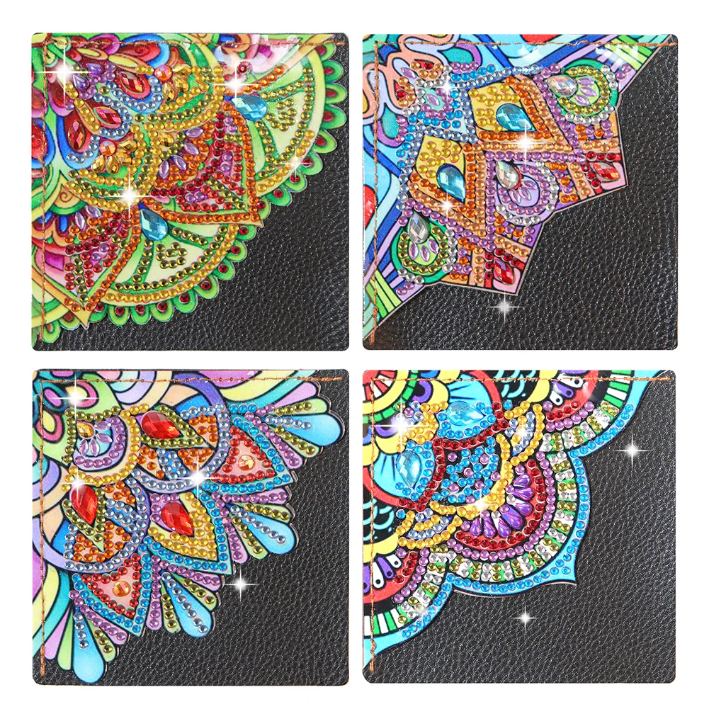 4 шт. уголки-закладки для книг с рисунком мандалы