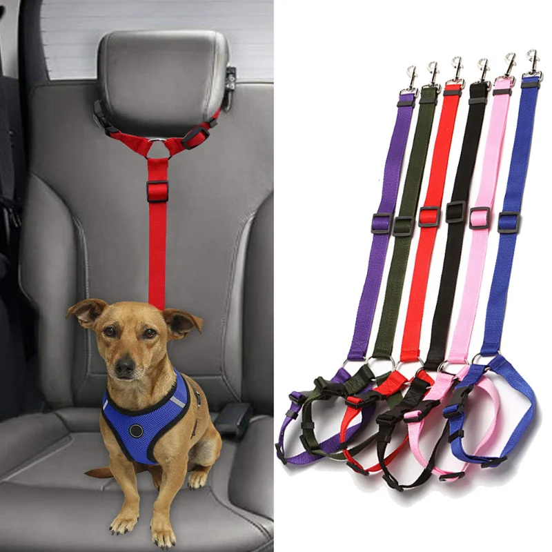 

Universal Cat Dog Safety Car Seat Belt Adjustable Pet Seat-belt Travel Short Pet Leash Lead for Small Medium Large Dogs Stuff