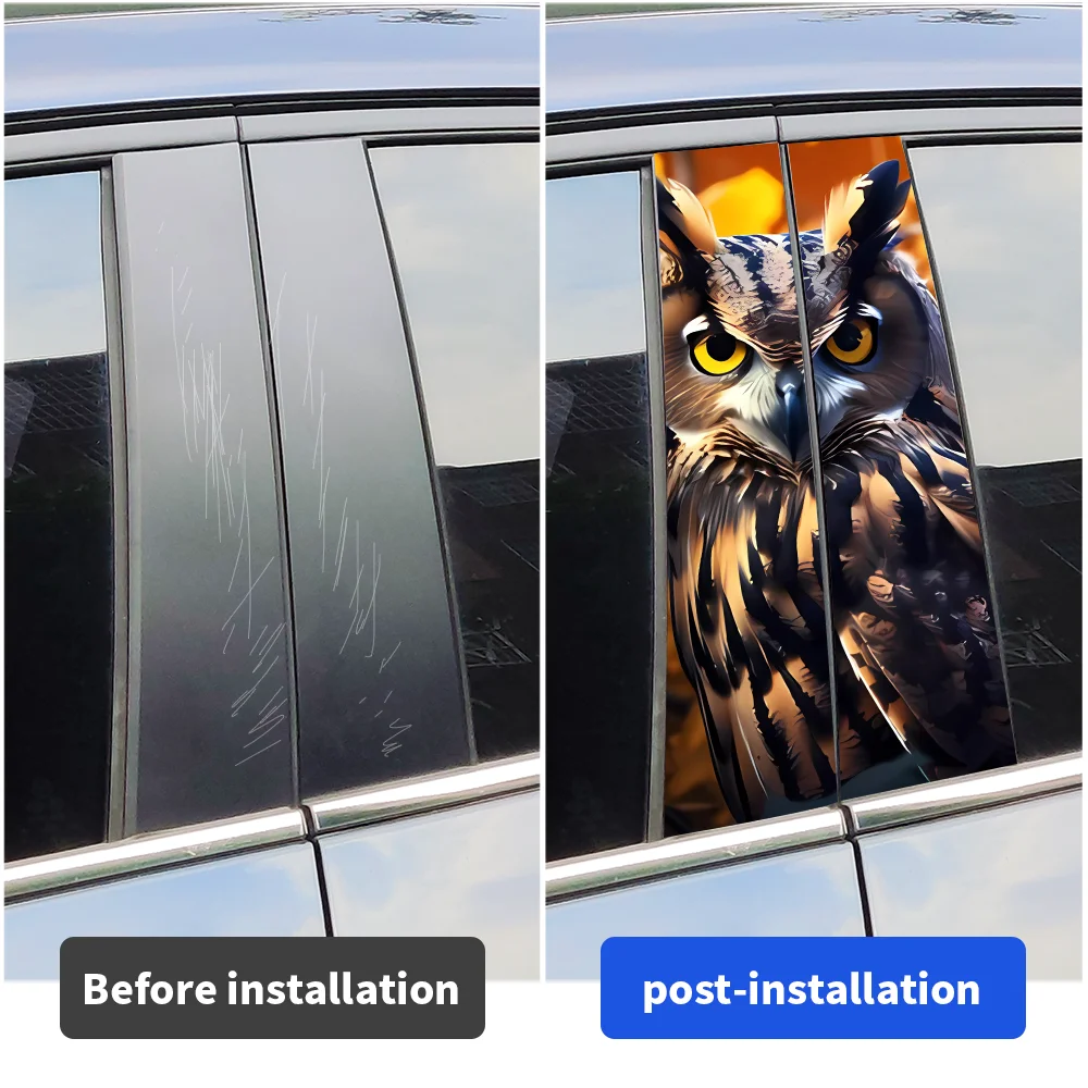 Сова автомобильные наклейки животные авто B-стойка водостойкий солнцезащитный