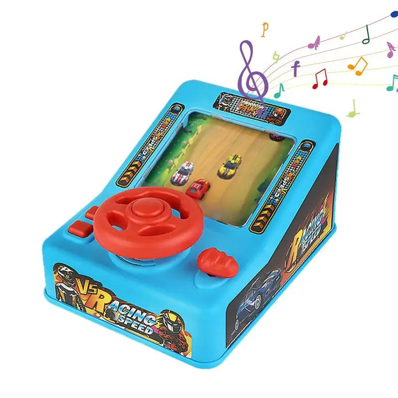 

Racing Game Steering Wheel Kids Driving Toy Racing Game Machine With Music Simulation Console Children Electric Competitive Game