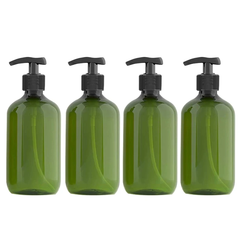 

4pcs 500ml Empty Pump Bottle Dispenser Empty Refillable Body Soap Bottles for Shampoo and Conditioner