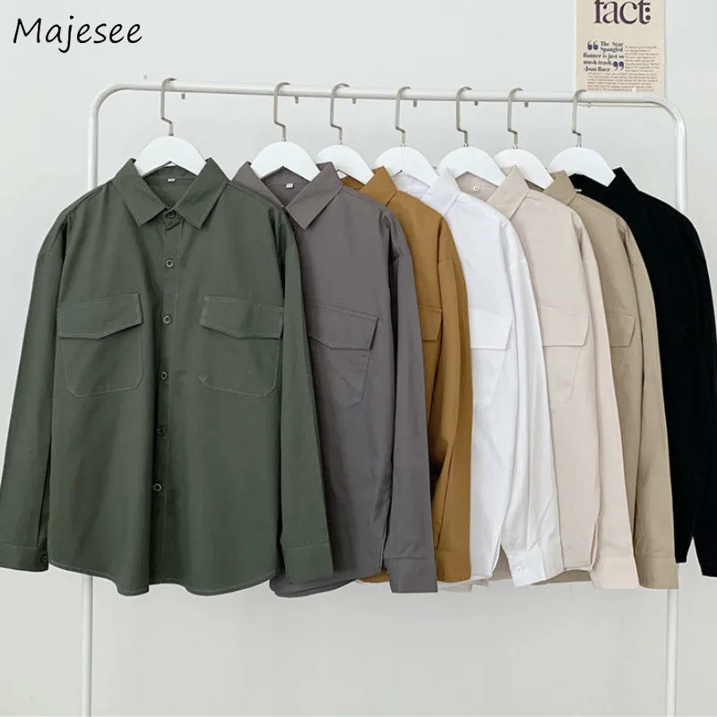 Женские популярные однотонные рубашки 3XL Лидер продаж простые карго в стиле