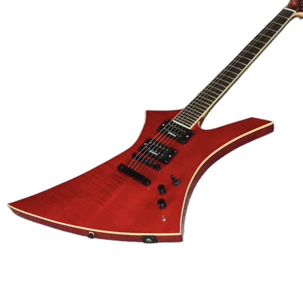 

New electric guitar red color tiger flame top gitaar.high quality pickups.handmade 6 stings rosewood fingerboard guitarra