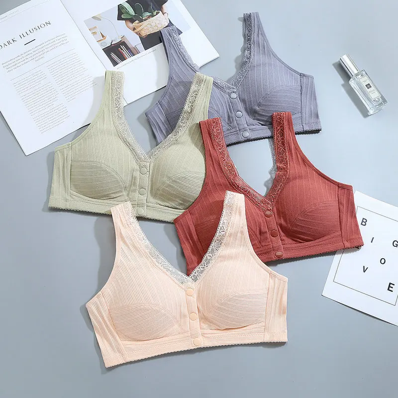 

2023 36-48 B/C/D кружевной хлопковый бюстгальтер подарок для мамы Бралетт нижнее белье для женщин сексуальный жилет для девушек среднего возраста бюстгальтер нижнее белье