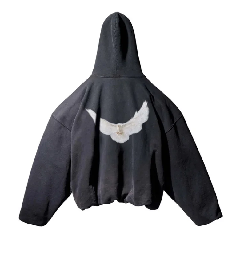 Худи с капюшоном и принтом голубей Канье Уэста мужская женская уличная одежда