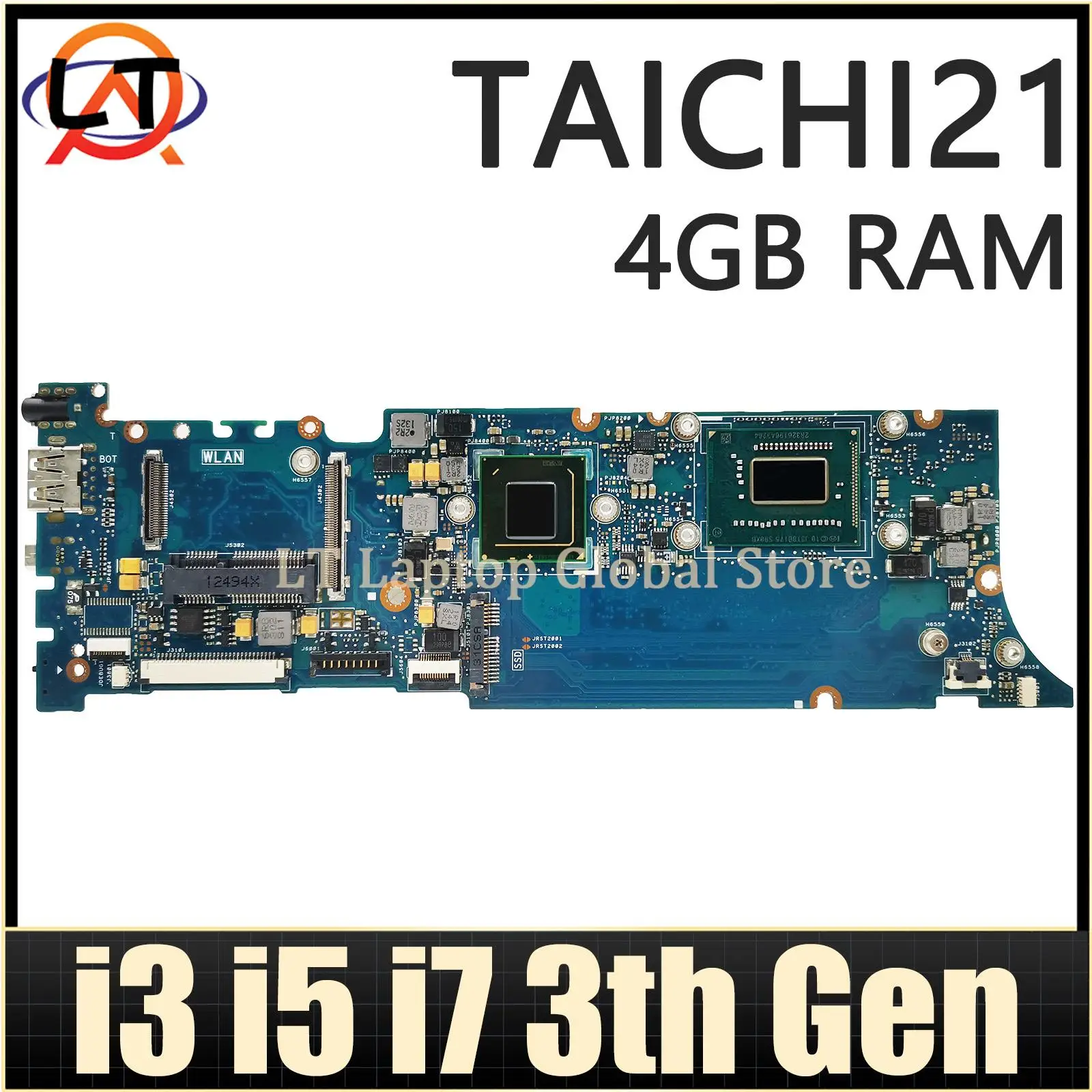 TAICHI21 ноутбук, планшетофон, 21 дюйм, материнская плата для ноутбука, Материнская плата ASUS I7-3537U CPU 4 ГБ/RAM