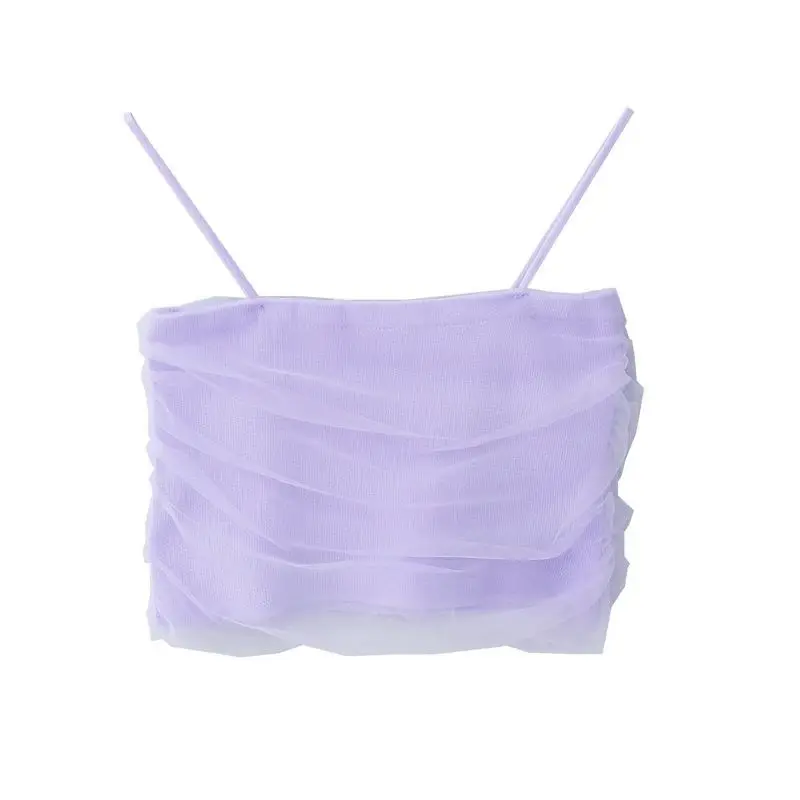 Милая острая Женская французская комбинированная фиолетовая сетчатая