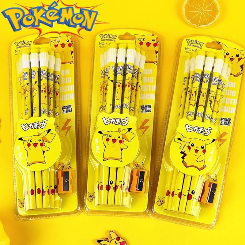 

Pokemon Pikachu pencil pupils with HB writing rubber kindergarten prizes learning stationery holiday birthday gift