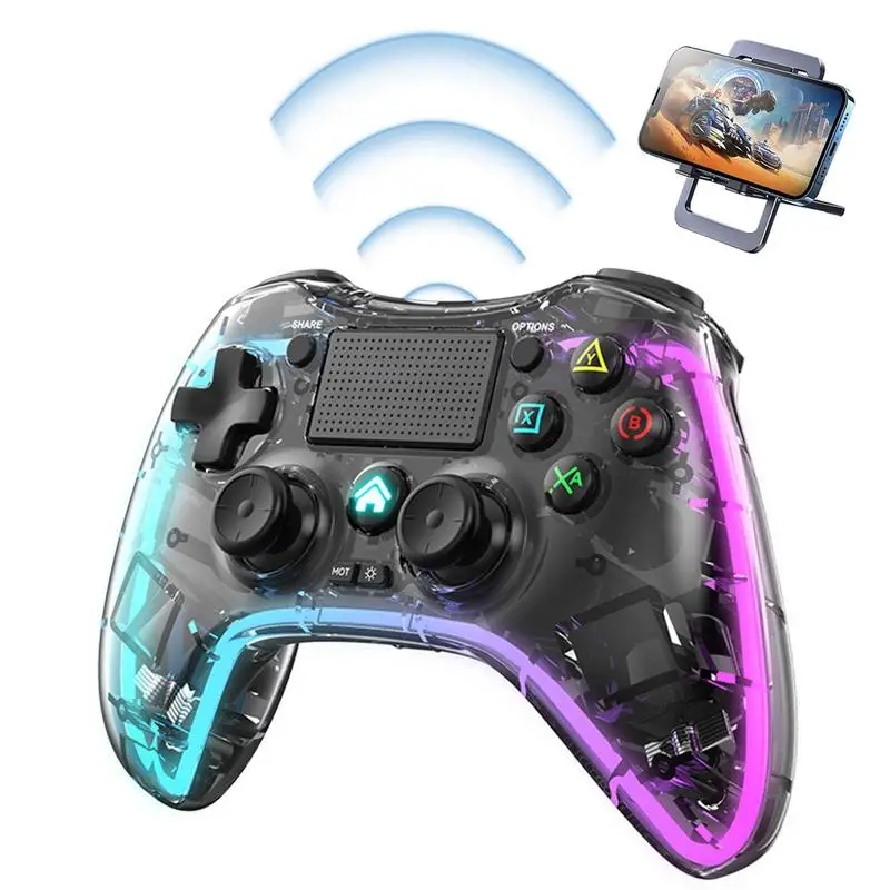 

PS4 Controller For PS4/Pro/Slim/Controle ForPS3 PS4 Gamepad Wireless Controle Joystick With 8 Colors Adjustable LED Lighting