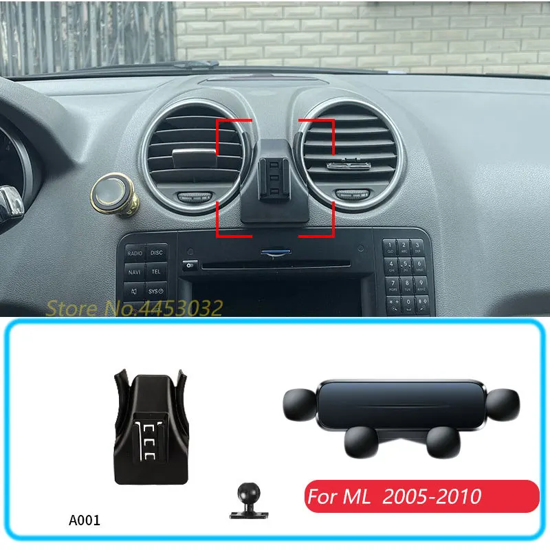 

Держатель Для Телефона Mercedes Benz W164 ML 350 500, 2005-2010, Гравитационное Крепление, Горизонтальный Кронштейн