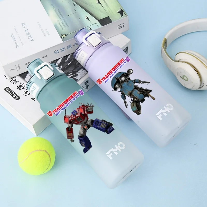 Transformers 750ml Cartoon Characters Portable Water Cup Large Capacity Outdoor Plastic Leak-proof Bottle Children's Gifts