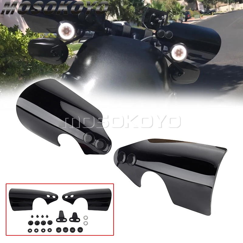 For Harley Touring Softail Dyna Fat Bob Switchback Wide Glide Low Rider S Handguard Handlebar Hand Guard w/ Mounting Hardware