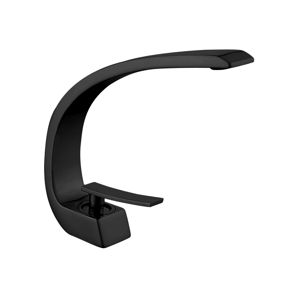 

Современный Смеситель для раковины, кран для ванной комнаты, черный/хромированный, одна ручка, водопад, кран для горячей и холодной воды