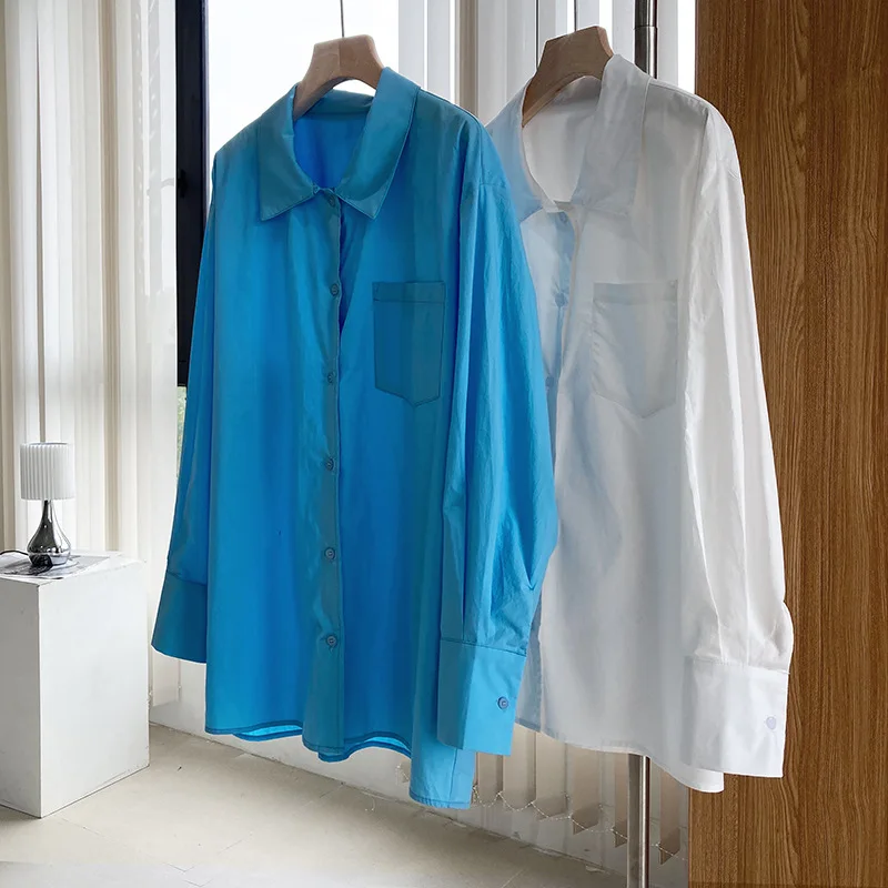 Женские осенние блузки с отложным воротником свободные стильные женские топы и