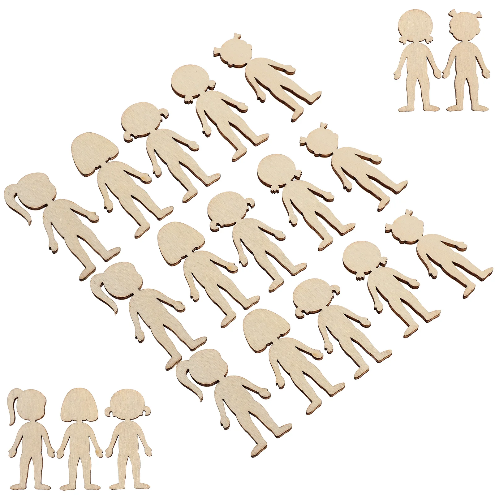 

50pcs Unfinished Wood Cutouts Wood Slices DIY Wood Slices Paintable Cutouts