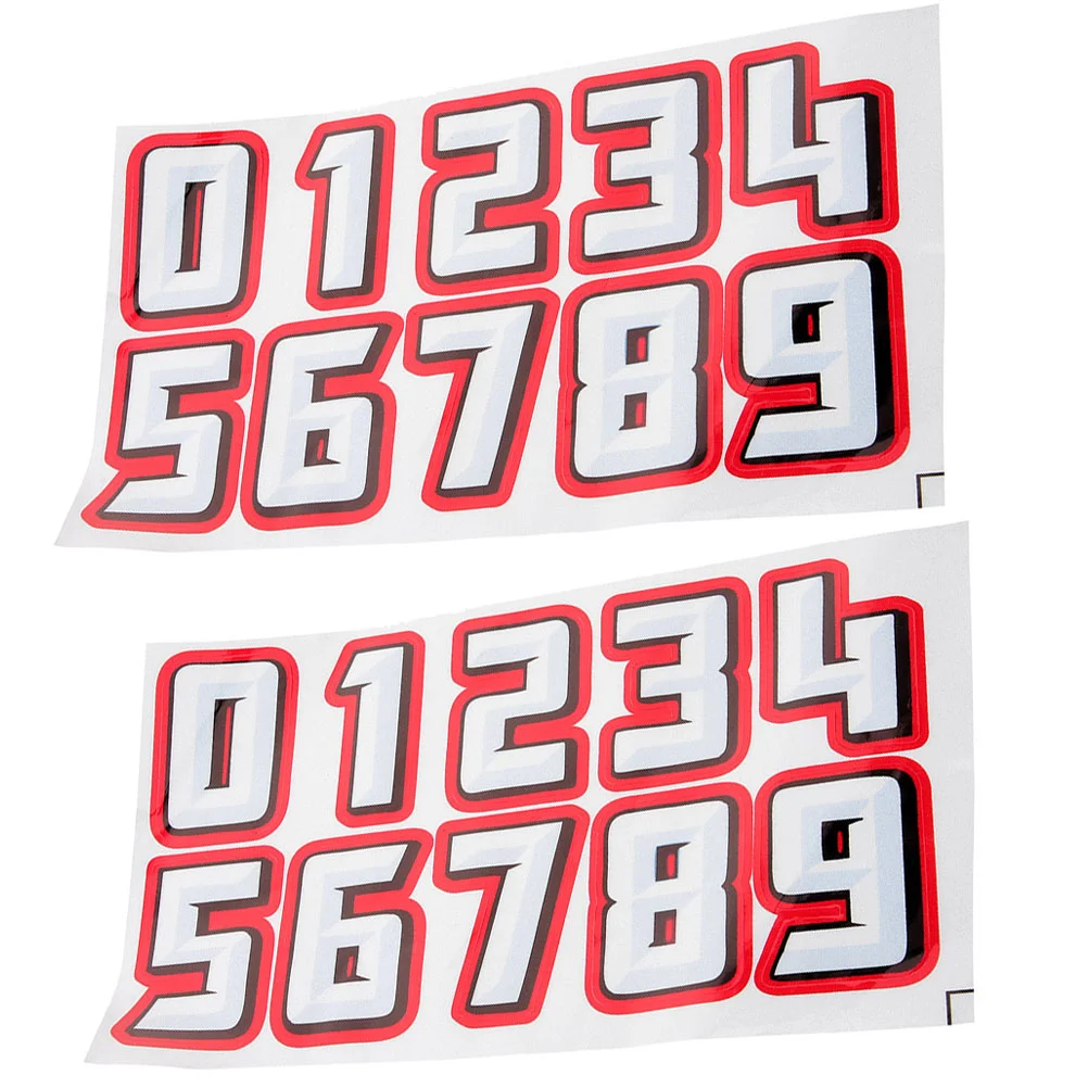 

2 Sets Car Stickers Number Decals Digital Numbers Reflective Film Numbered