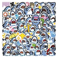103050pcs cartoon cute shark graffiti exquisite kids toy stickers diy luggage skateboard waterproof stickers wholesale