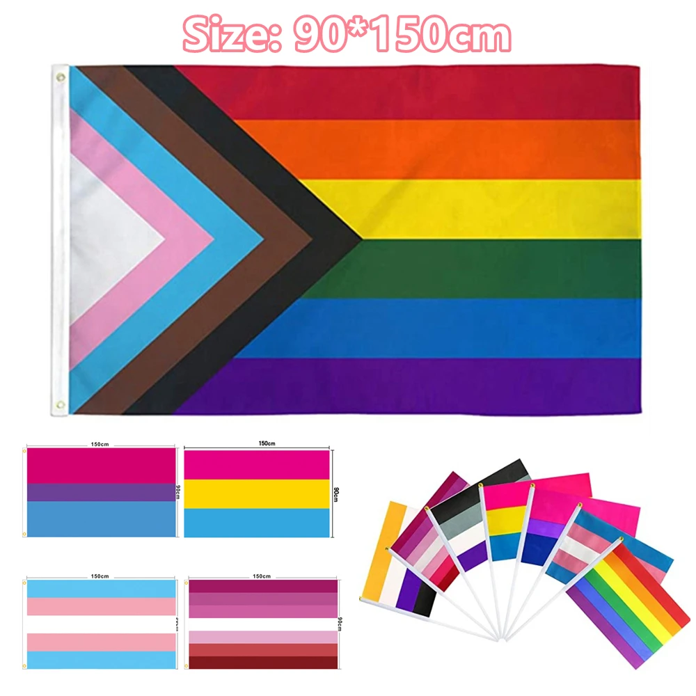 

Homosexual Rainbow Flag 150X90CM Banner LGBT Lesbian Aces Transgender Bisexual Pansexual Gay Pride Stripe Parades bunting Flags
