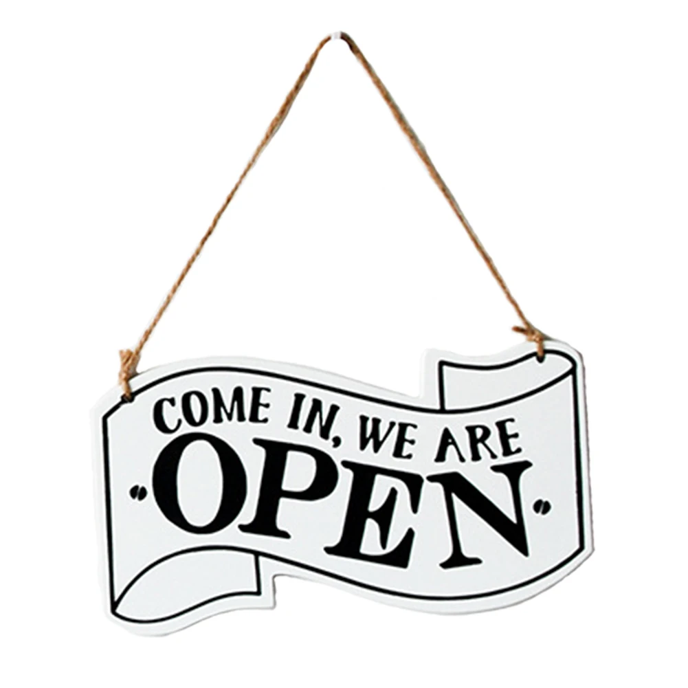 

Wooden Lightweight Shop Double-sided With Rope Durable Door Plaque Open Closed Sign Hanging Board Home Reversible Modern