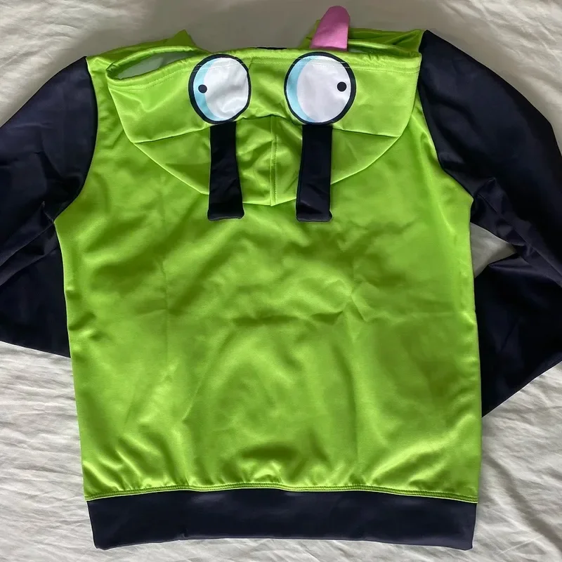 Аниме Invader Косплей Костюм Пальто Alien Zim Толстовки Куртка с капюшоном на молнии Пуловеры Кофты с ушками Хэллоуин! 1e (art.: 3920cceb733cd) - 3920cceb733cd