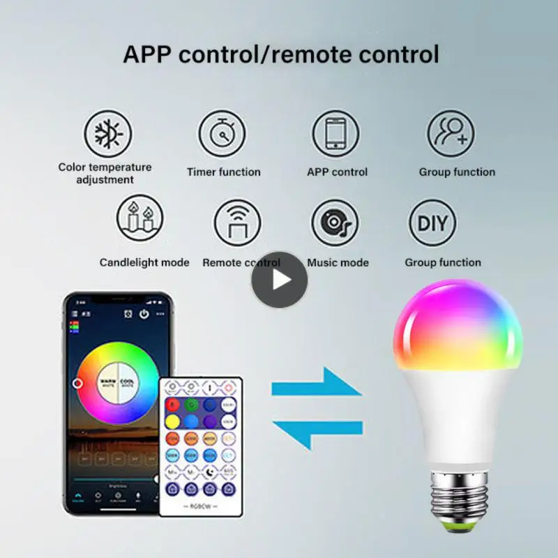 

Dimming And Color Mixing Smart Light Bulb 10w Smart Led Light Bulb Adjust The Brightness And Speed Microphone Light Bulb Music