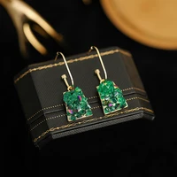2022 french light luxury vintage high end colorful diamond for women korean fashion earring daily birthday party jewelry gifts