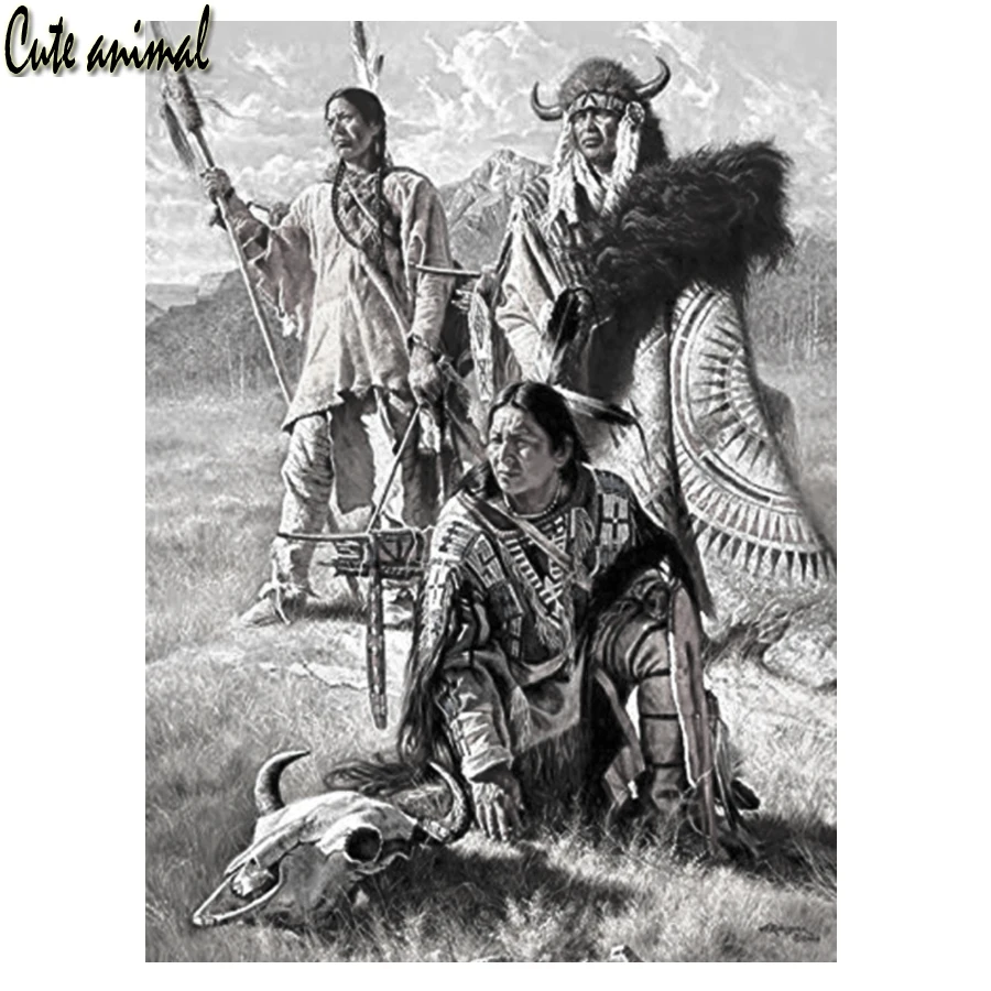 

5D алмазная живопись, индийские воины, алмазная вышивка своими руками, стразы, картина, мозаика, вышивка крестиком, Декор