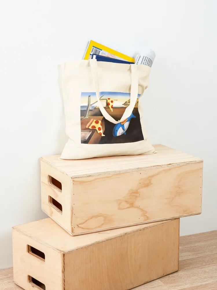 Сальвадор Брюц: потрясание пиццы (Blahaj/shark edition) Большая сумка Сумка на заказ