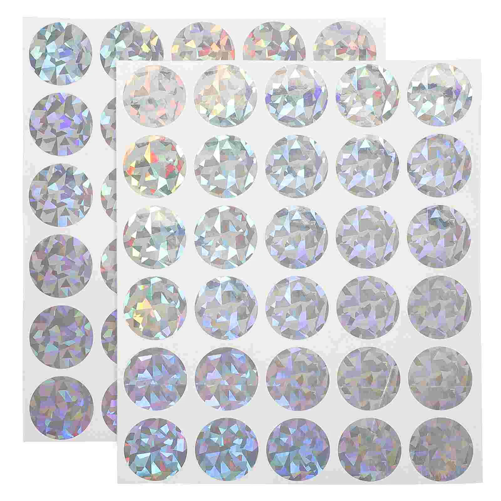 

2 Sheets Scratch Card Stickers Tickets Lottery Tool Label Glitter Peel DIY Reward Programs Paper Circle Game Props