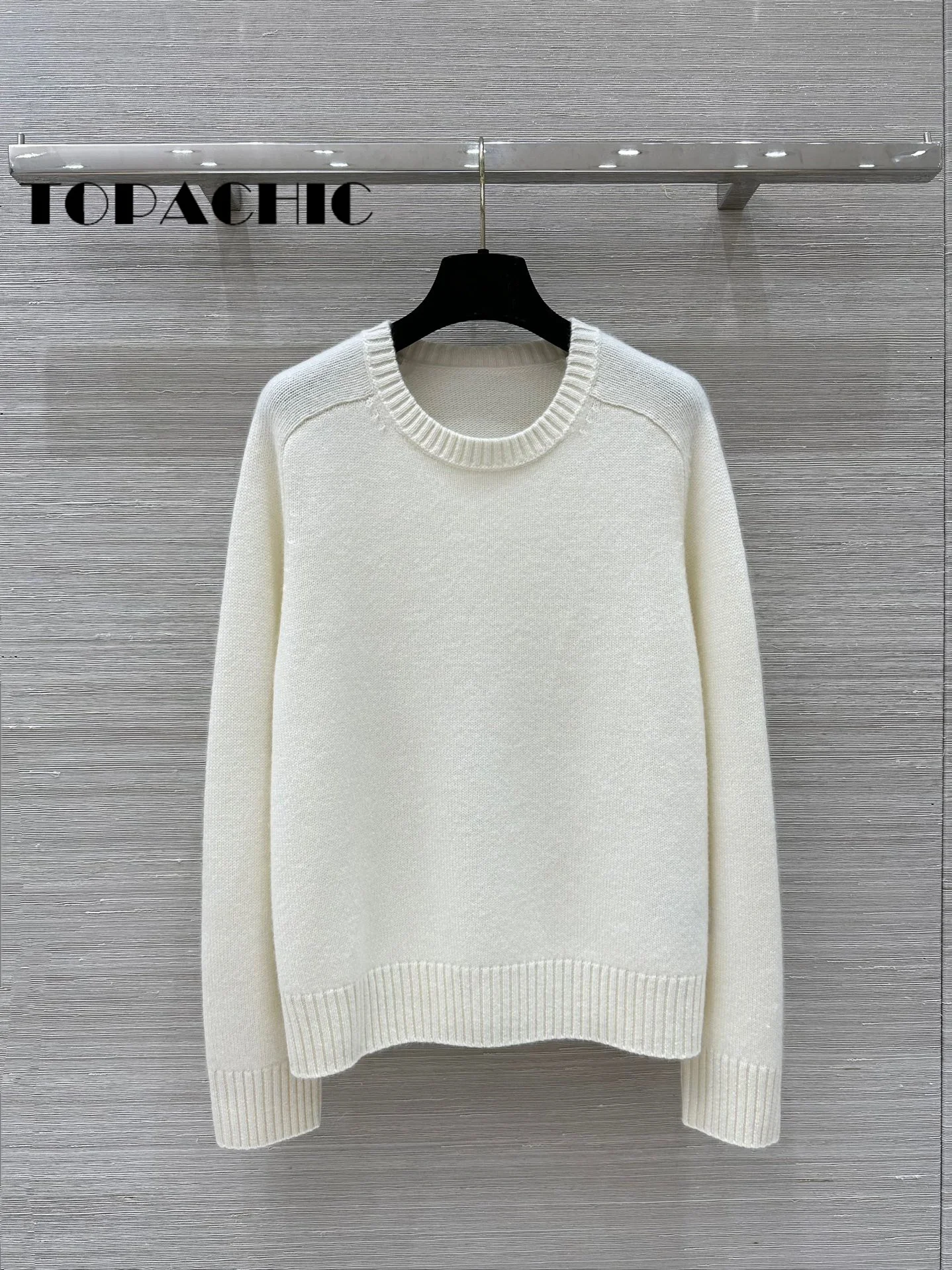 11.5 TOPACHIC-Женская одежда с круглым вырезом однотонный 100% кашемир трикотажные