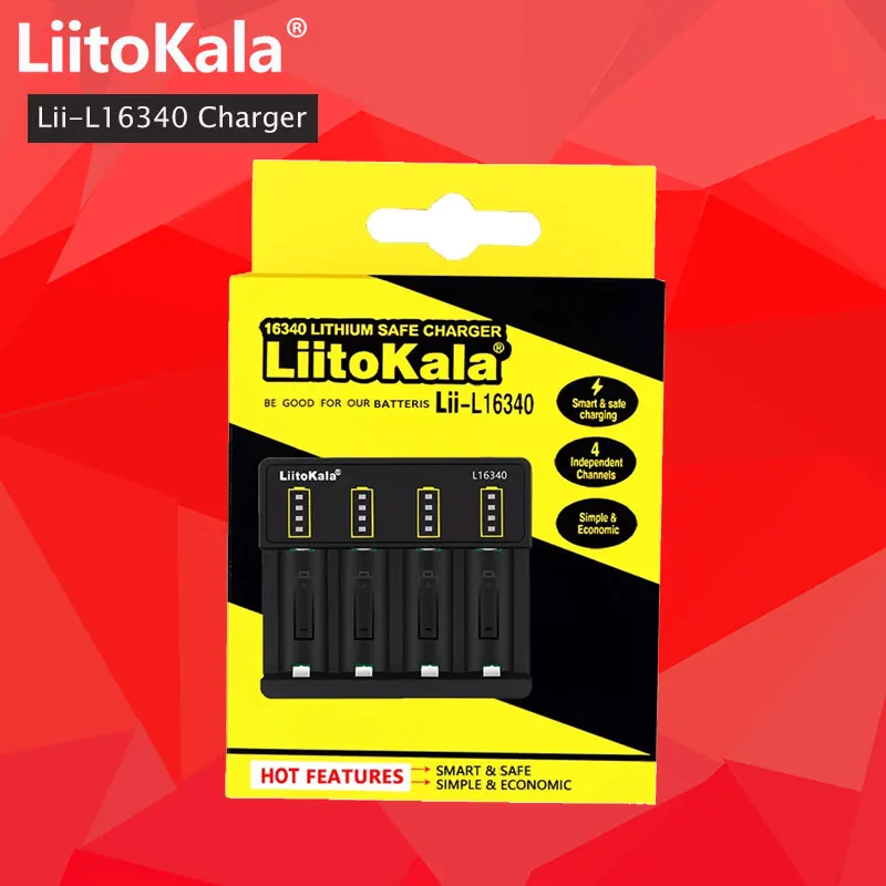 

Зарядное устройство LiitoKala, 1-5 шт., 4 слота, для аккумуляторов 18650 в, 26650, 3,7, 18350, CR123A, CR17335, 1850, 16340