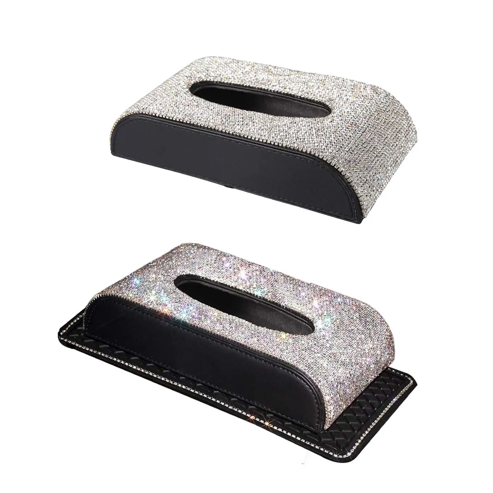 

Tissue Box Rhinestones Napkins Container for Vanity Countertop Bedroom