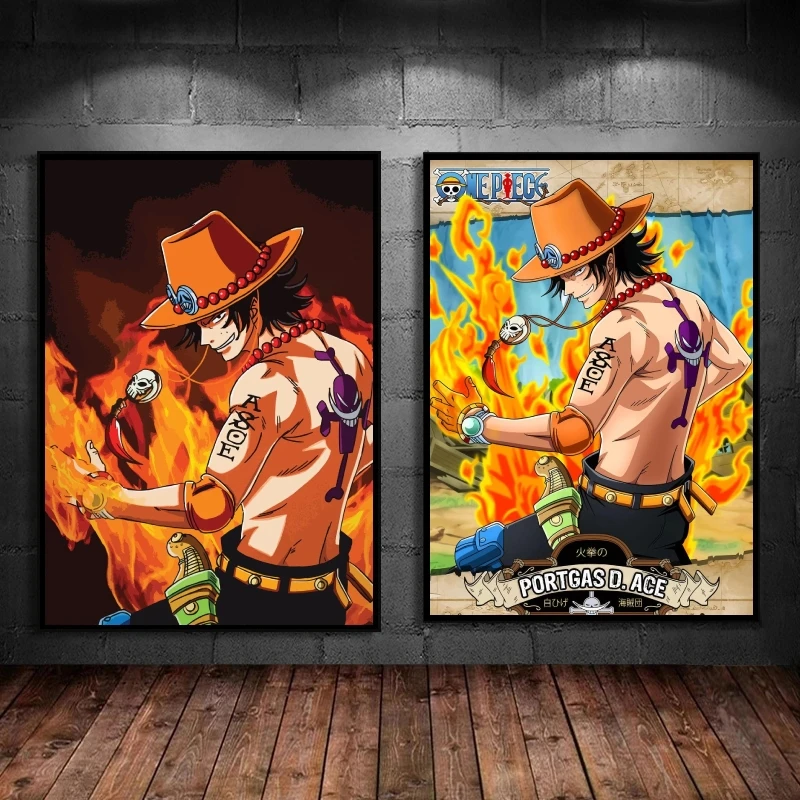 

Canvas Prints One Piece Ace Wall Art Aesthetic Poster Christmas Gifts Modern Home Children's Bedroom Decor