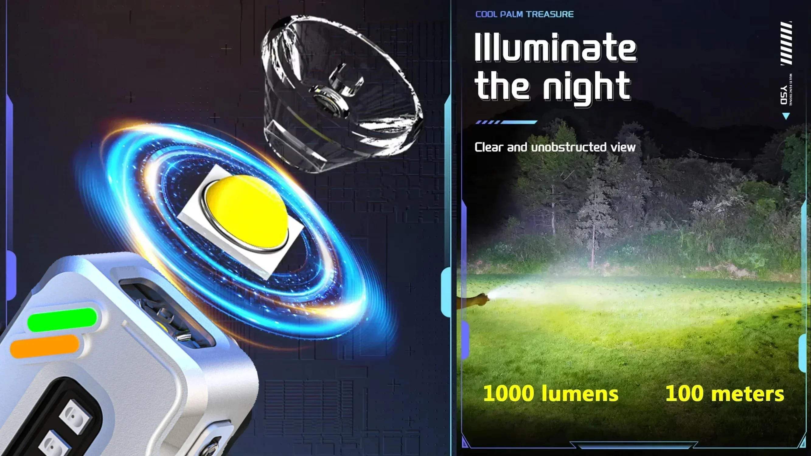 LONGRIVER YSD-03 Мини-светодиодный фонарик Type-C Перезаряжаемый брелок-фонарик с зажимом