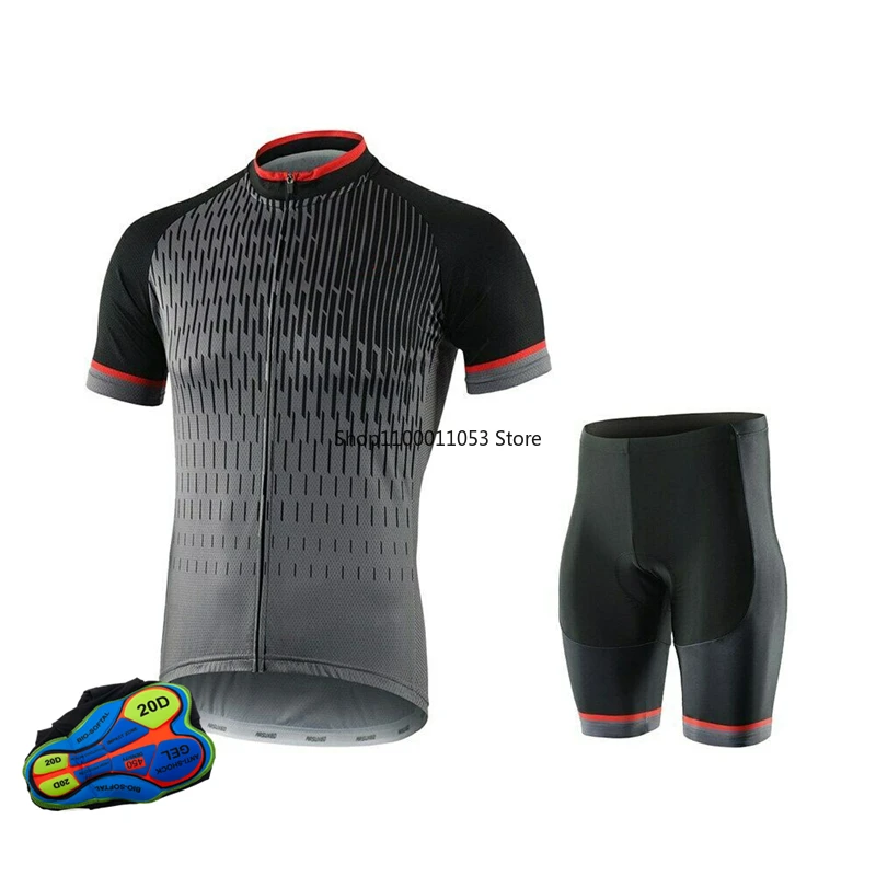 

Велосипедный комплект с коротким рукавом, удобная летняя Джерси, дышащий комплект для велоспорта, полиэстер, с карманами сзади, спортивные мужские