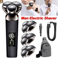 youpin mens shaver electric razor beard trimmer fast charging lcd display electric shaving machine cutter head washable