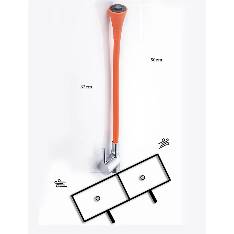 Латунный кран YCRAYS с цветным силиконовым шлангом смеситель для горячей и холодной