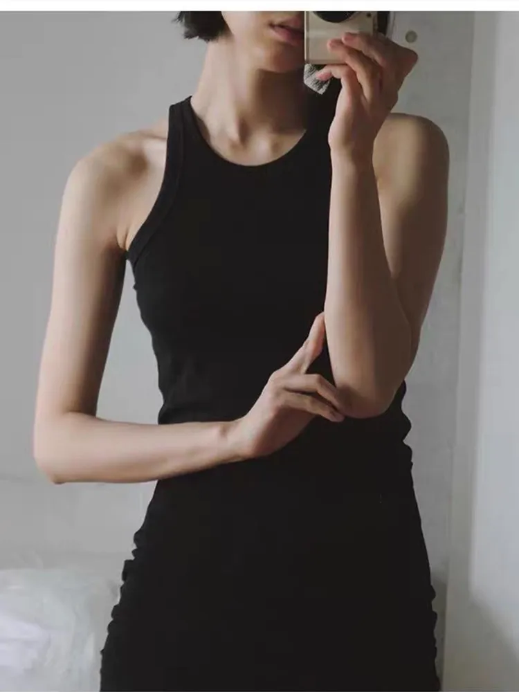 

Women Casual Sleeveless Tank Top 2022 New Slim Stretch Slim Camis Fashion Female O-neck Bottoming Vest Top