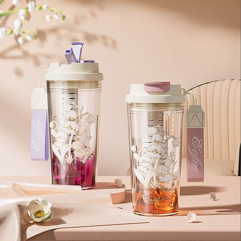 600 мл летняя бутылка для воды Convallaria Majalis посуда напитков уличные кемпинговые