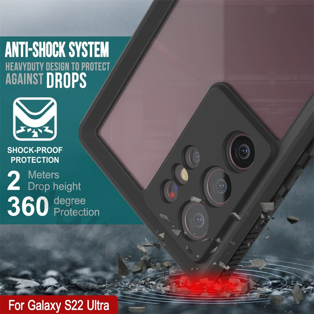HUIKAI IP68 Shellbox Waterproof Case For Samsung A53 A52 A72 S22 S21 Plus Note 20 Ultra Metal Swimming Phone Luxury Cover Funda