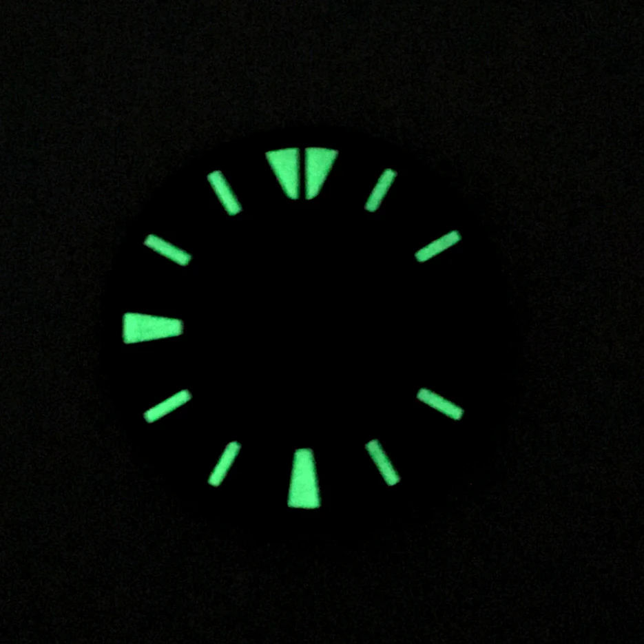 Modified 28.5mm Blue Black Dial Replacement Precision Green Luminous Lettering Dial Fit For NH35A Movement BD3