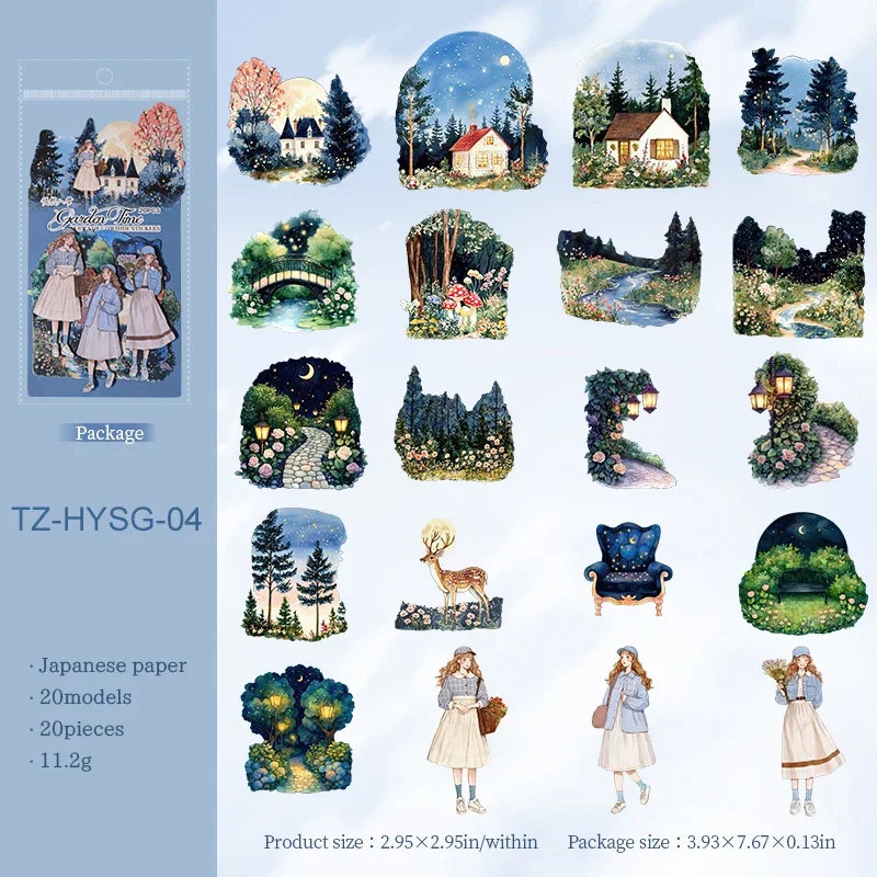 

Jianwu Garden Time Series винтажные цветочные наклейки